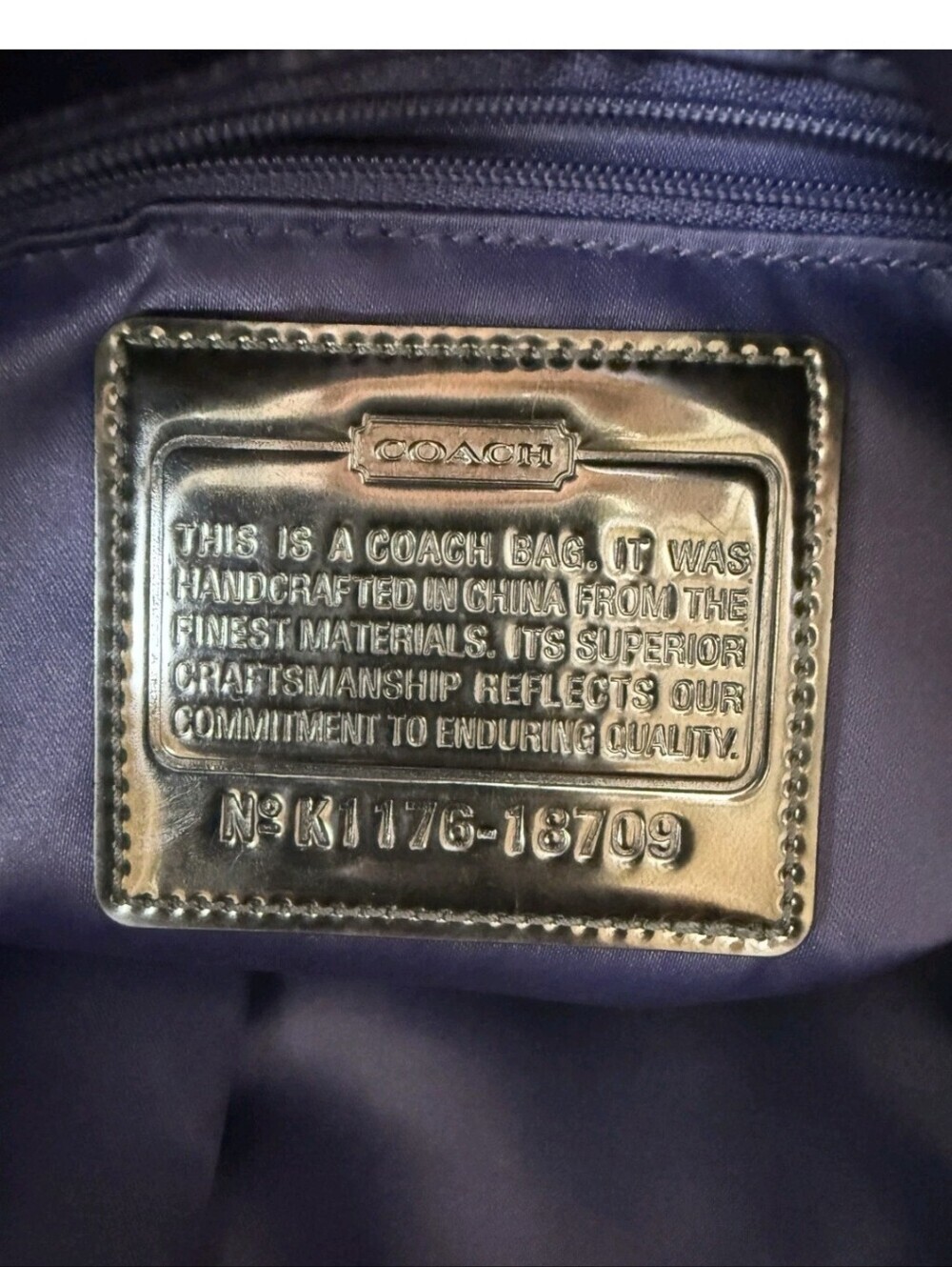 Coach POPPY- Y2K- Signature Satchel/Crossbody- Grey & Black- W/Bag Charm - Picture 14 of 15